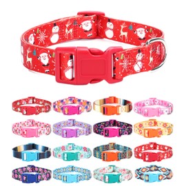 Moonpet Xmas Christmas Day Dog Collars for Small Dogs-Cute Soft Adjustable Boys Girls Dog Pet Dog Collars-S