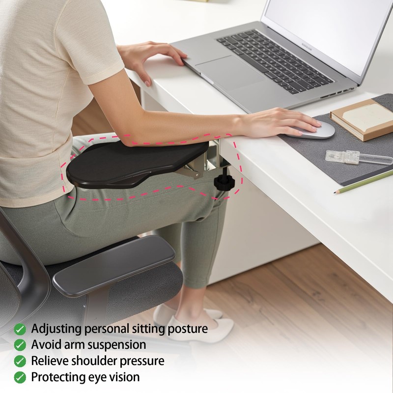VibeNest Ergonomic Arm/Elbow Rest for Desk - Foldable Rotatable Elbow