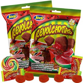 Sweet and Spicy Hard Candies Covered in Chili Powder, Watermelon Flavored Individually Wrapped Mexican Candies for Sharing, Pinatas or Goody Bag Fillers, 6 ounce Bags, Pack of 2 (Watermelon)