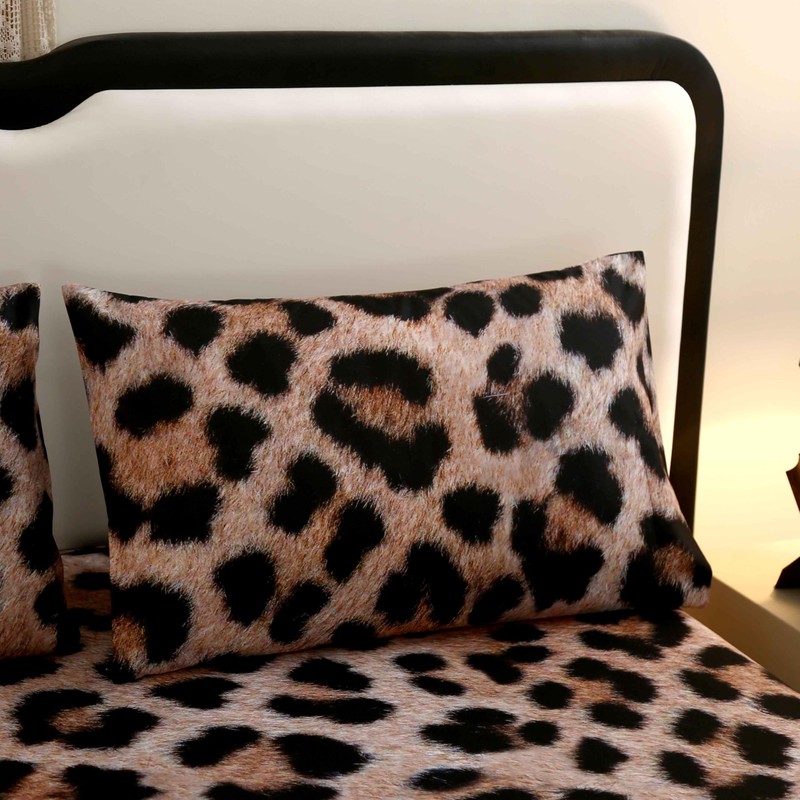 SDY 4PCS Cheetah Print Sheets,Leopard Sheets Set Twin for Kids