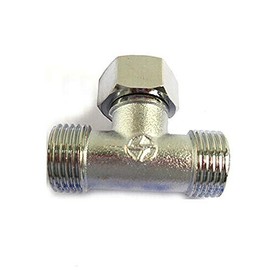 Vogueing Tool 3 Way Pipe Connector 1/2" Pipe Connector T-Shape Equal Male & Female Tee Connector for Air Gas Water Piping Systems Gold (Type-B)