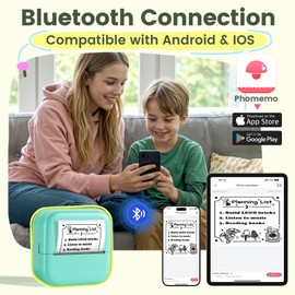 Sticker Printer, Mini Sticker Printer with 6 Rolls Paper, Print Pods Mini Printer with Multiple Templates for Phone & Tablet, Inkless Mini Printer for Study Notes, Anatomical Diagrams, Journal, Gifts