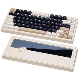 KEEBMONKEY WOBKEY Rainy 75 CNC Aluminum HMX/JWK/Cocoa Switches Triple-Mode Connectivity Mechanical Keyboard with Superior Acoustics, RGB/PP/Mirrored Glass/3500mAh/Violet Switch (Standard - White)