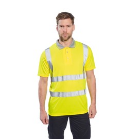 Portwest Hi-Vis S/S Polo Shirt - S477, Yellow, Tall, XL