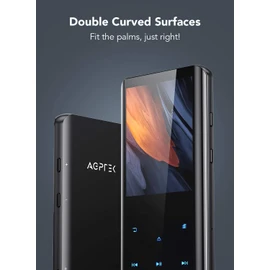 AGPTEK 64GB MP3 Player with Bluetooth 5.3, A19PL 2.4" Curved Screen Portable Music Player with Speaker Lossless Sound with FM Radio, Voice Recorder, Supports up to 128GB, Black