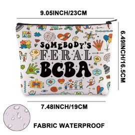 JNIAP BCBA Makeup Bag BCBA Gift Behavior Teacher Gift Behavior Specialist Gift Behavior Analys Cosmetic Bag, BCBA mb, Fit