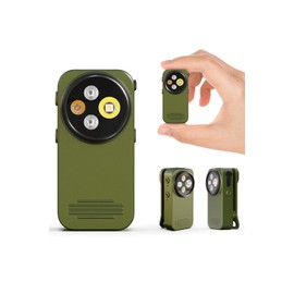 EDC Flashlight Clip on mini Flashlight, Rechargeable 600LM Dual Spotlight & Floodlight, 10 Brightness Level, Multi-Color LED, 800mAh USB-C, Magnetic, IPX6, Tactical Light for Signal, Cycling & Outdoor