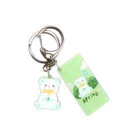 HEYU Cute Anime Key Fob, Double-Sided Keyring, Acrylic Pendant, Key Fob, Set of 3, Cute Phone Accessories, bear card