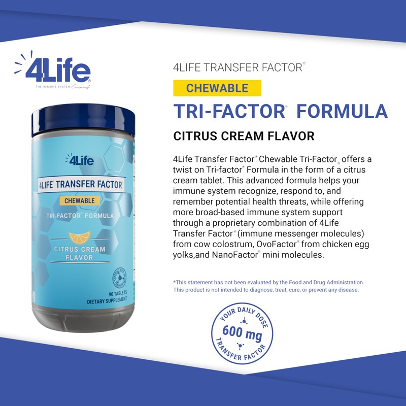 4Life Transfer Factor Chewable Tri-Factor Formula -with Cow Colostrum and