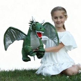 Karister Giant Dragon Plush Toy, 24 Inch Soft Large Drgon Stuffed Animal for Kids Boys Girls, Green Dinosaur Plushies as Christmas Birthday Gift