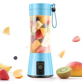 Portable Blender for Smoothies & Shakes - Cordless Personal Size Blender with 6 Stainless Steel Blades, USB Rechargeable, 380Ml BAP Free Traveling Juice Cup for Picnic/Sprots