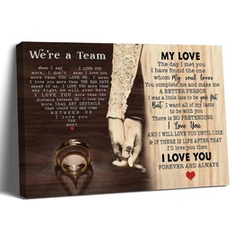 Balgardekor We're A Team Couple Painting Canvas Wall Art Gift for Husband Wife Birthday Anniversary Couple Lover Home Decor Picture for Bedroom Living Room (1, My Love, 16 x 24 Inches)