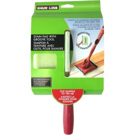 Shur-Line 1791257 Deck Stain Pad with Groove Tool - Brand New In Package