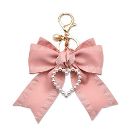 YangQian Bow Charm Keychain for Women Girls Bowknot Keychain Charm for Bag Purse Handbag Backpack Charms for Women Girls Keychain Accessories with Bows Charm Pink