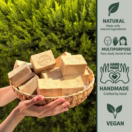 jatisse - Aleppo Soap - (7 oz)%20 Laurel Oil,%80 Olive Oil, Traditional Production, Natural - Vegan – Handmade (Pack of 1)