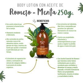OLEUM VITAE Kit Dúo Hidratación Crema Corporal y Aceite Cabello y Cuerpo Menta Romero
