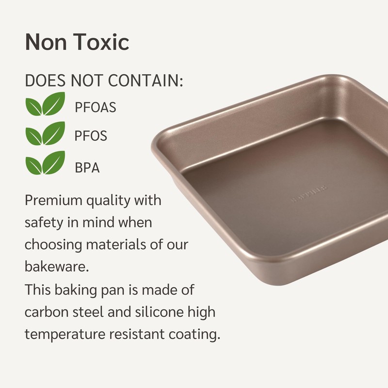 HAPPIELS 9-inch Square Pan | 9x9 Baking Pan | Brownie