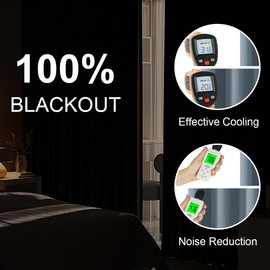 FantasDecor Full Blackout Curtains for Living Room 2 Panels Set 52x96 Thermal Insulated Noise Reducing Window Drapes with Darkening Liner Rod Pocket & Back Tab Machine Washable Stone Blue