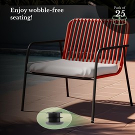 1.25” Round Chair Leg Feet Glide, Protect Your Indoor and Outdoor Furniture, Furniture Sliders, Floor Protector, Pack of 25, Black