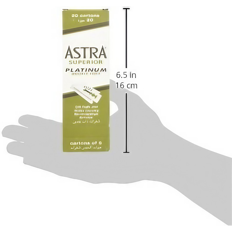 Astra Platinum Double Edge Safety Razor Blades,100 Blades (20 x
