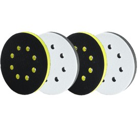 4PCS 5 Inch 8 Holes Soft & High Foam Interface Pad, Orbital Sander Foam Pad 5 inch, Hook and Loop 5 Inch Sponge Cushion Buffer Backing Pad for Orbital Sander