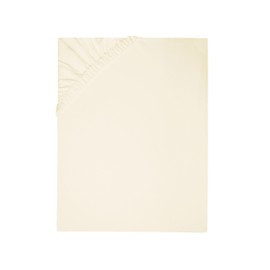 ZOLLNER Fitted Sheet in 100 x 200 cm with Integrated Elastic Waistband in Gold Cotton Washable up to 60 °C Hotel Quality Oeko Tex® Certified