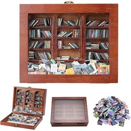 Anxiety Bookshelf | Get rid of Your Anxiety, get rid of Your Anxiety, Miniature Book Matchbox Display Cabinet, Creative Ornaments, Stress-Relieving Gifts for Family and Friends