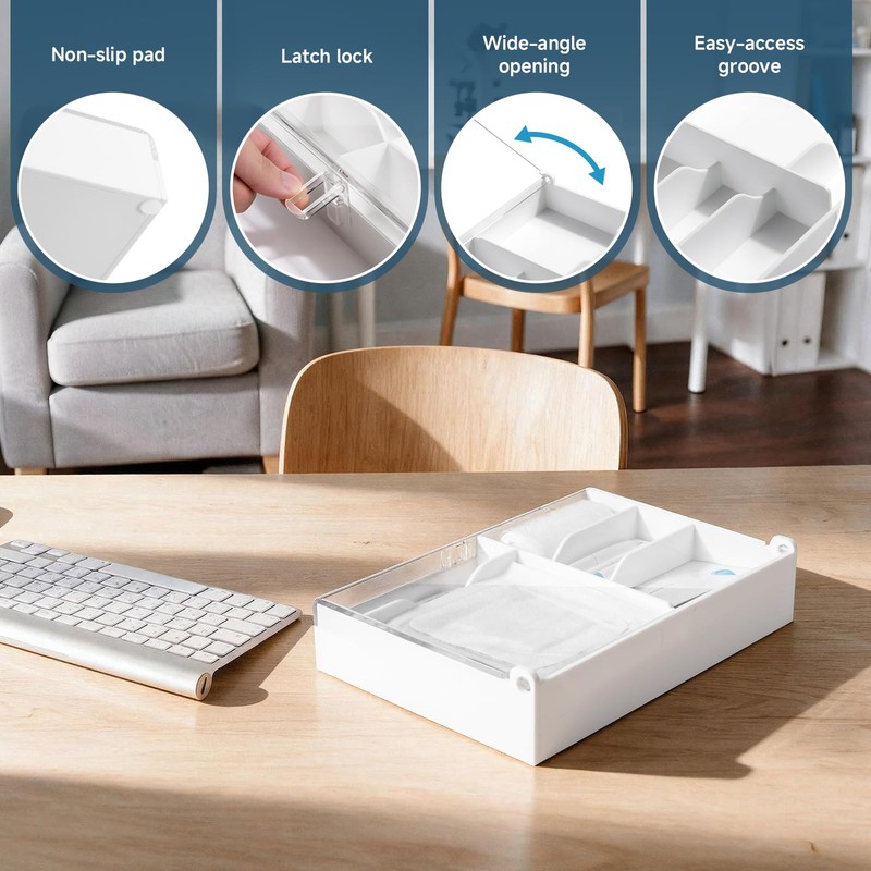 Bandage Organizer with Lid, First Aid Bandage and Tapes Storage