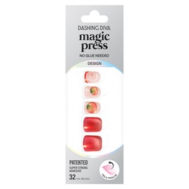 Dashing Diva Magic Press Nail Tip Set, Red Tomato, 1 Set