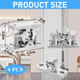 GBACHOOSE Pack of 4 Zinc Alloy Door Stops, Door Holder with Spring, Stainless Steel Door Stop, Heavy Duty Door Stop, Gate Stop, Outdoor Use for Garden, Bedroom, Living Room, Garage