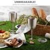 FineDine Stainless Steel Drinking Cup, Wineglasses, Double-Walled Insulated Unbreakable Goblets,