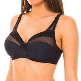 Playtex Women's Feminine Criss Cross Heart Plain Full Cup Everyday Bra, Black (Noir), 36D (Manufacturer Size: 95D)