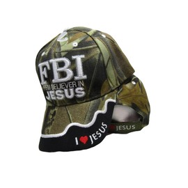 AES FBI Firm Believer in Jesus Christ Christian Camo Camouflage Embroidered Cap Hat