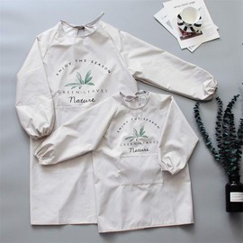 Xlabor Apron with Sleeves for Parents and Children Waterproof Anti-Oil Fabric Painting Apron with Pocket Kitchen Apron Bib Apron Cooking Apron Motif B Adults