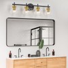 4 Light Bathroom Vanity Light, Black and Gold Bathroom Light