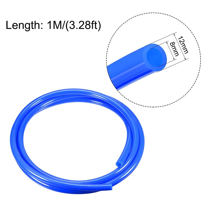 sourcing map Pneumatic Air Tubing, 12mm OD x 8mm ID
