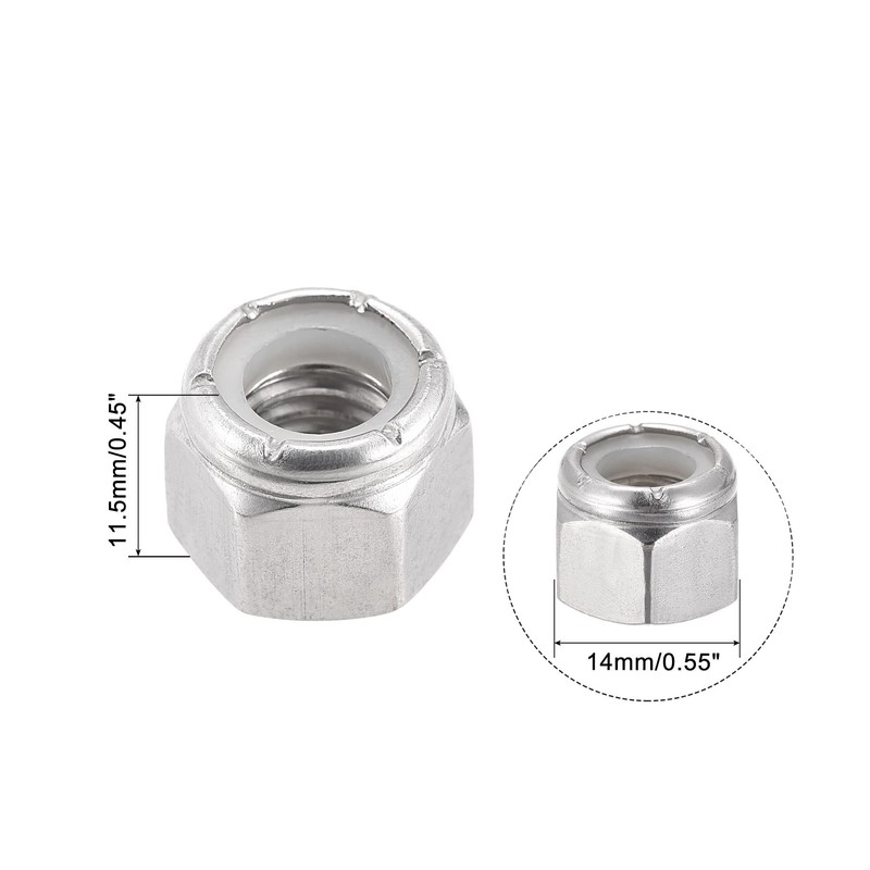 TA-VIGOR 25Pcs 3/8-16UNC Nylon Hex Lock Nuts, 304 Stainless Steel