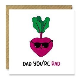 Father's Day Card, Rad Dad card, radish pun card, card for father, punny card for father, card from son, from daughter