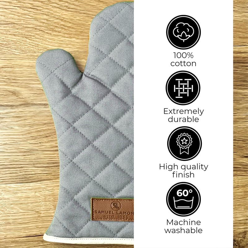 Samuel Lamont Oven Gauntlet Gloves - Premium Heat-Resistant Canvas Oven