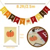 Adurself Happy Fall Burlap Banner with Pumpkin, Pre-Strung Faux Burlap