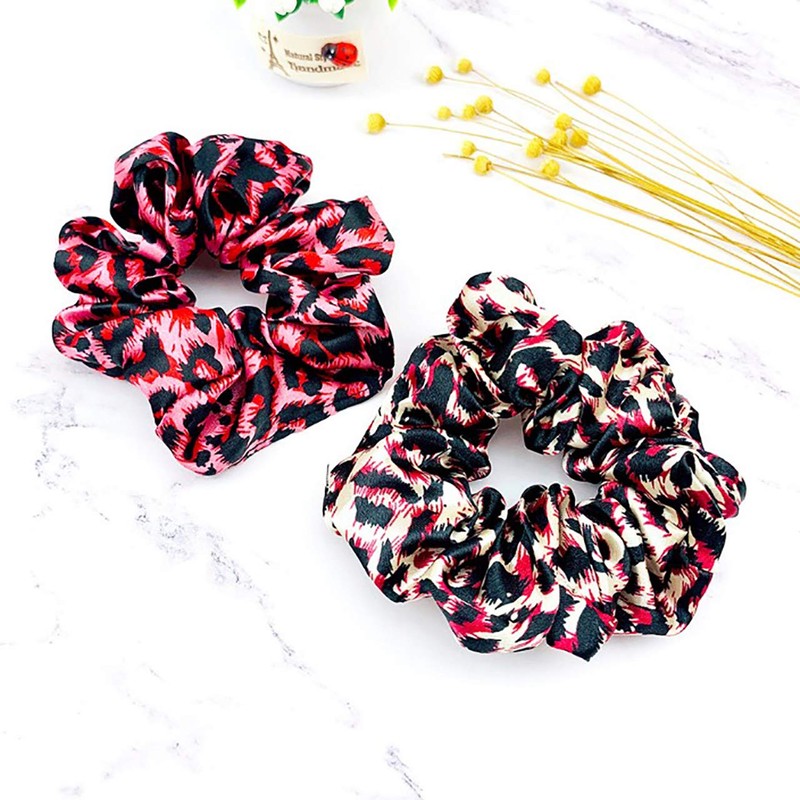 WHITE FANG ZA038 Women's Scrunchie Hair Rubber Leopard Pattern Leopard