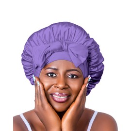 Toris Moe Creations Silk Bonnet Satin Bonnet for Sleeping Women Scarf Wrap Night Cap with Soft Tie Band Perfect for Curly Hair