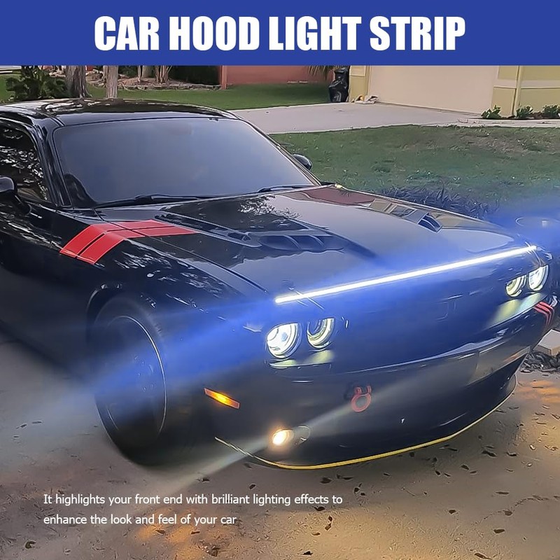 59 Inch Car Hood Light Strip, Flexible Daytime LED Running