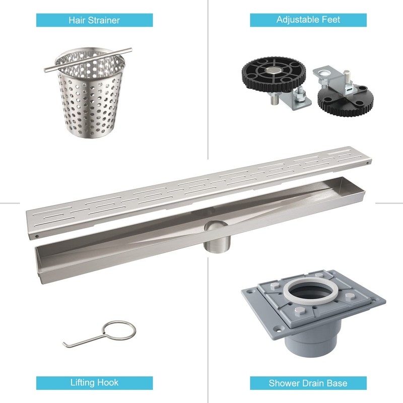 Shower Drain by EMBATHER Linear Shower Drain 36 Inch Floor