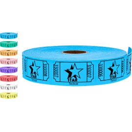 Tacticai 1000 Raffle Tickets, Star, Blue (1 of 8 Colors), Single Roll, Ticket for Events, Entry, Class Reward, Fundraiser & Prizes