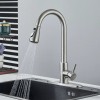Brushed Nickel Basin Pull Out Spary Kitchen Sink Faucet Soap