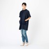 Watanosato Kurume Chijimi Woven Symmetry Blouse, Bunjin Navy x Rainy