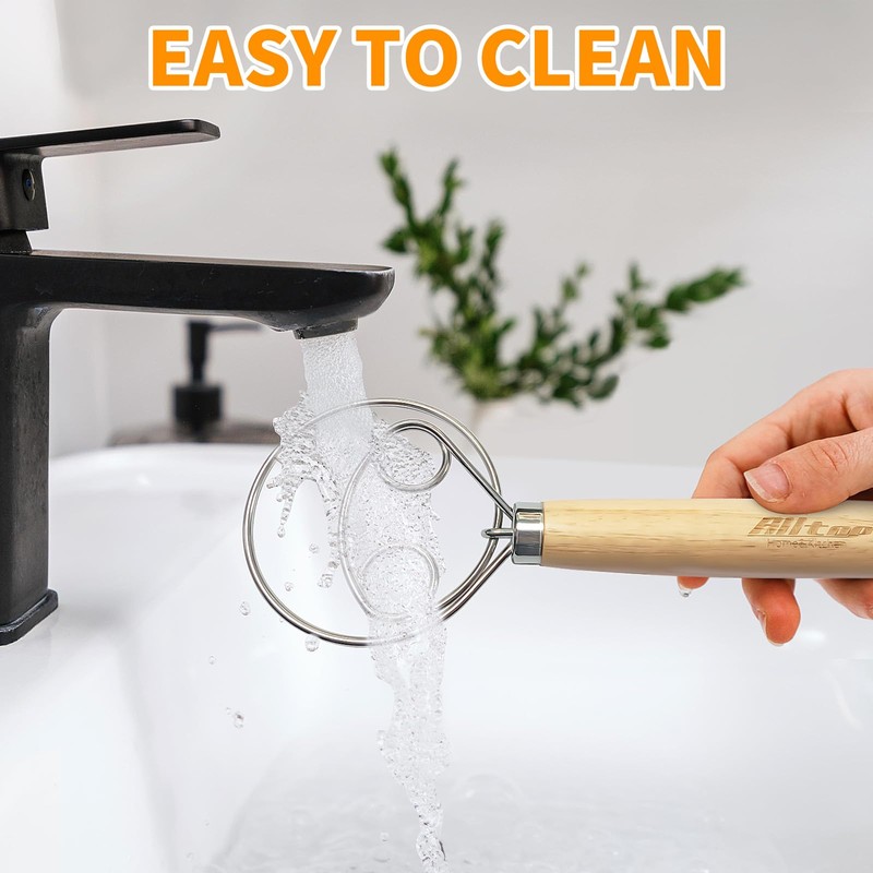 ALLTOP Danish Dough Whisk - Ultimate Dutch Mixer Hand Utensil