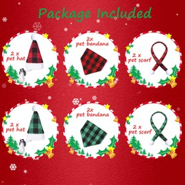 JOTFA 4 Pieces Christmas Bearded Dragon Costumes, Lizard Christmas Hats Bandanas Small Pet Christmas Costume for Bearded Dragon Lizard Chicks Parrot Hamster Guinea Pig Small Pet (Red and Green, Plaid)