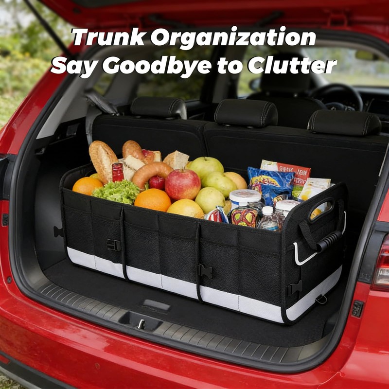 Car Trunk Organizer - with 5 Compartments Trunk Organizers and
